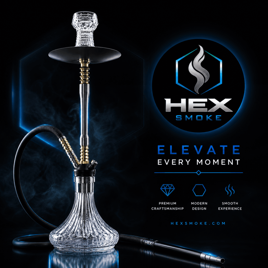 شِيشَة زجاجية مع قاعدة معدنية أنيقة من HEX Smoke