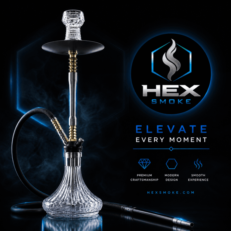 شِيشَة زجاجية مع قاعدة معدنية أنيقة من HEX Smoke