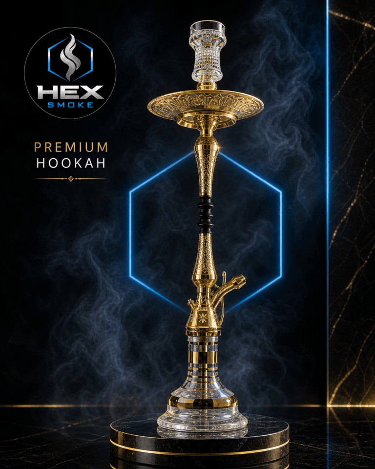 شيشة فخمة من هيكس بخامة ذهبية