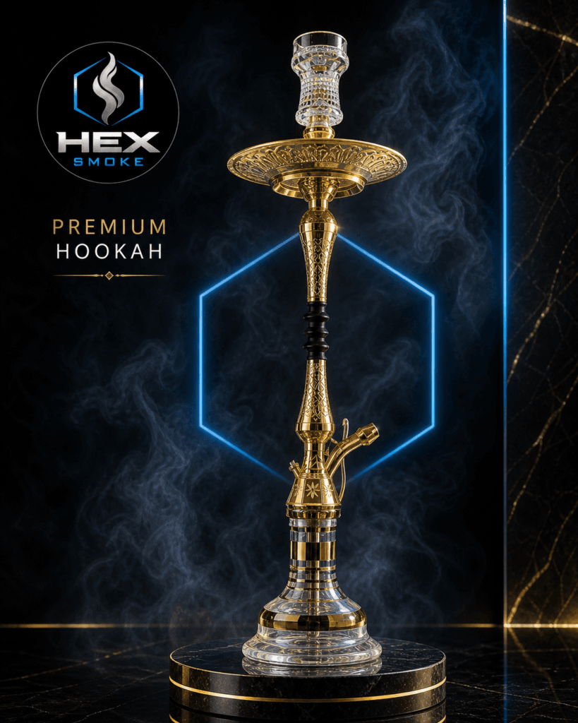 شيشة فخمة من هيكس بخامة ذهبية