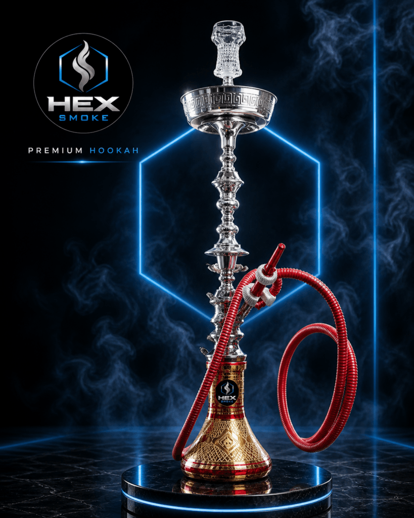 أرجيلة هيكس الفاخرة مع خرطوم أحمر