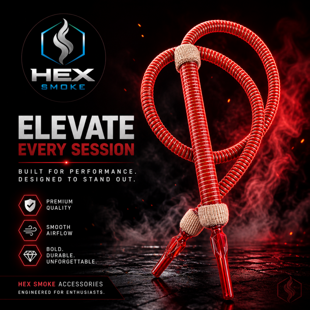 خرطوم أرجيلة أحمر أنيق من Hex Smoke