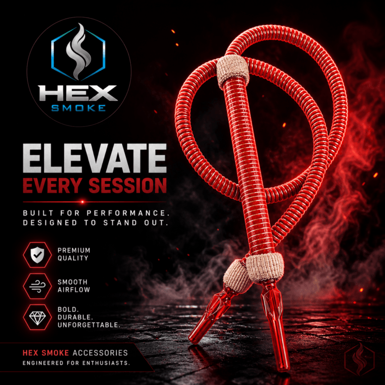 خرطوم أرجيلة أحمر أنيق من Hex Smoke