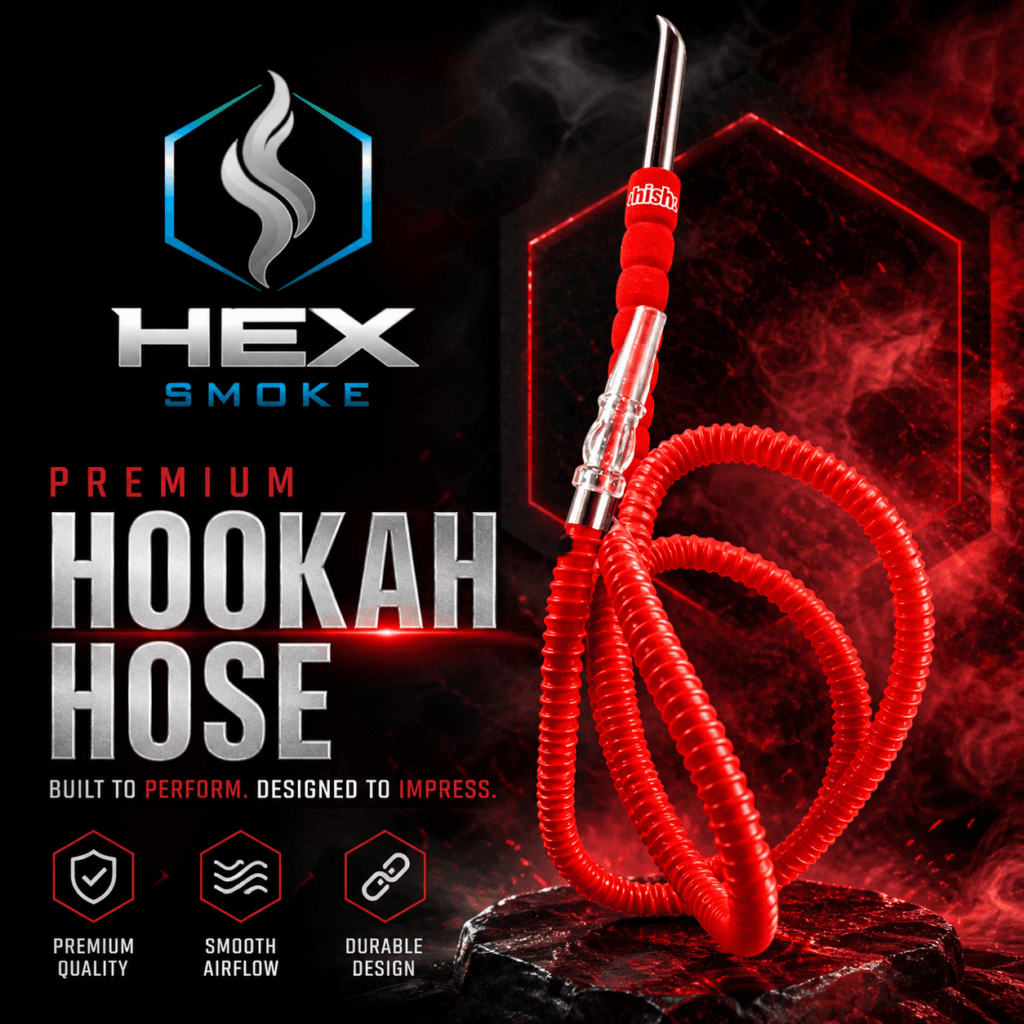 خرطوم أرجيلة أحمر فاخر من Hex Smoke