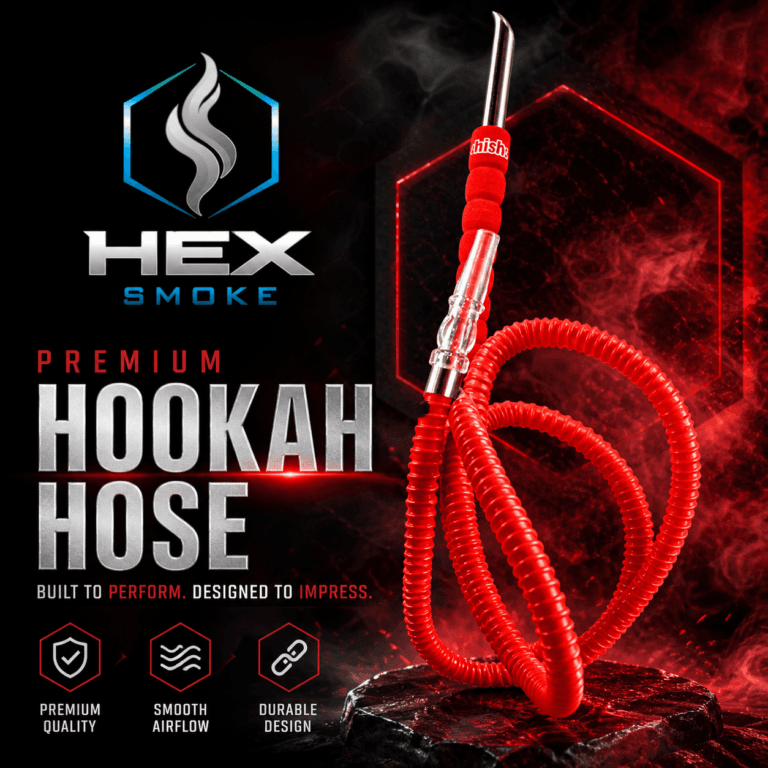 خرطوم أرجيلة أحمر فاخر من Hex Smoke